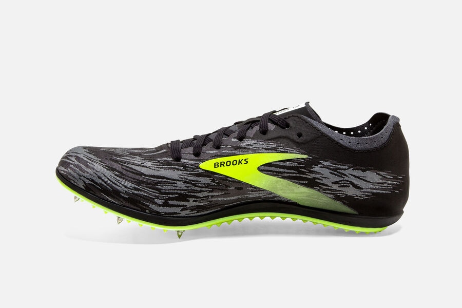 Brooks Elmn8 V5 Spikes Loopschoenen Heren - Zwart/Groen - 086721GLF